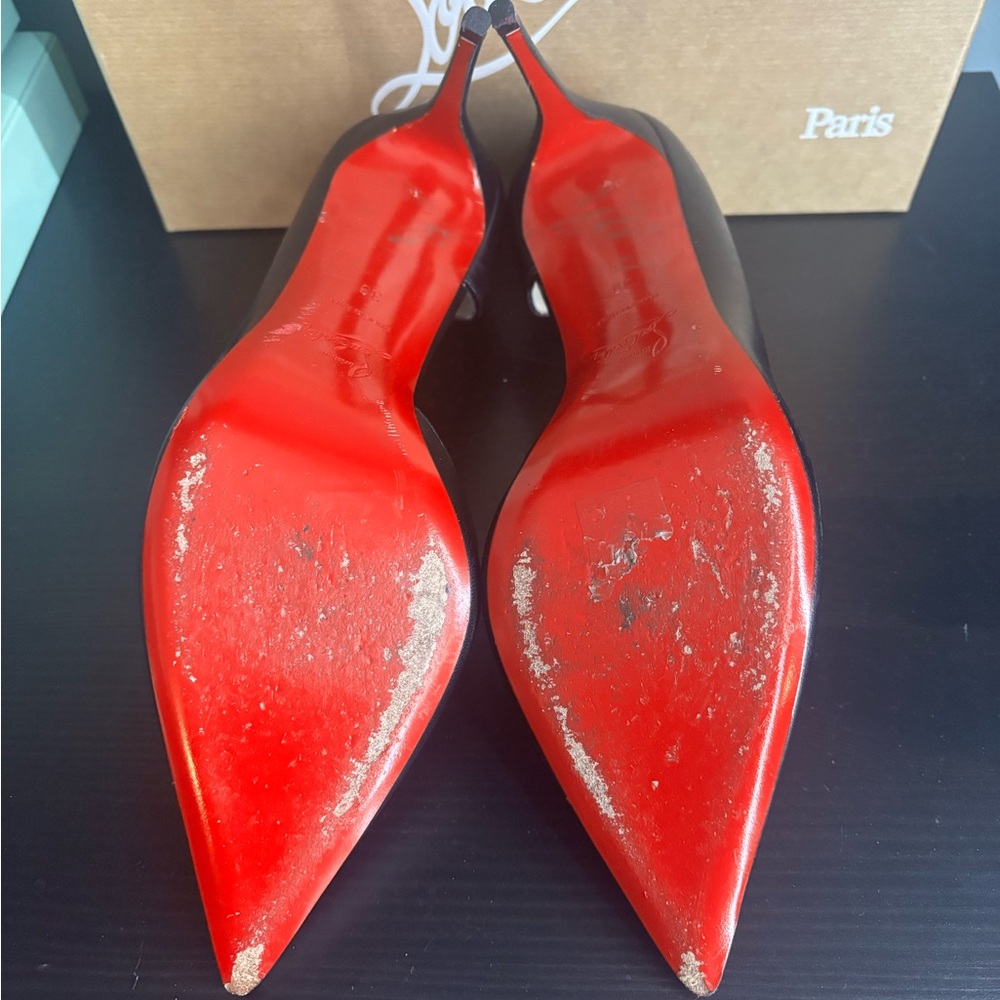Christian Louboutin Black Leather Heels - Picture 2 of 7